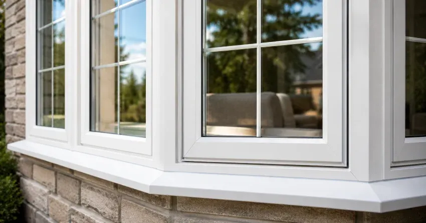 bay window alcove seating area in a living room in Appleby, Burlington