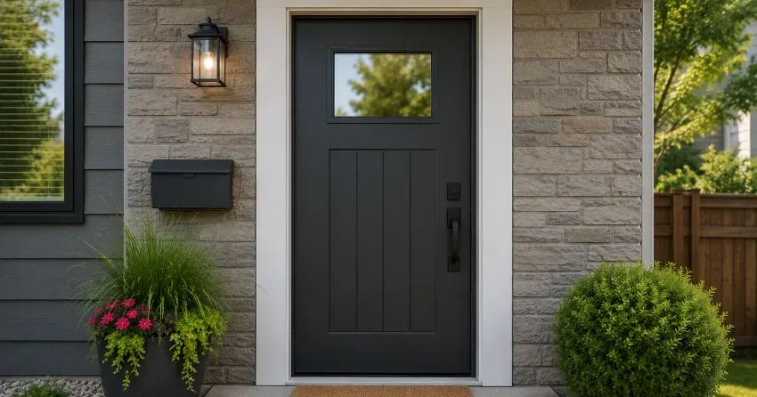 emergency door replacement Appleby, Burlington installation in progress