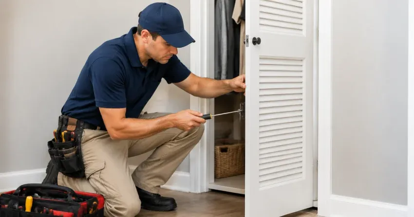 technician repairing doorbell button and wiring in Appleby, Burlington