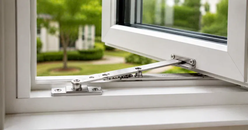 technician replacing casement window hinge in Burlington